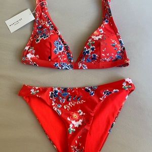 Martiniqe Red Floral Bathingsuit